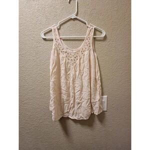 Mudd Soft Pink Tank With Detail Around Neck Size XS